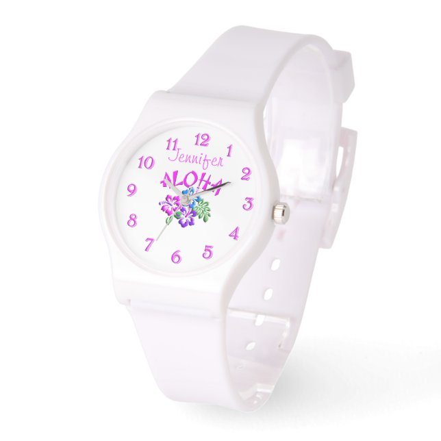 Aloha Hibiskus Logo-Uhr Armbanduhr (Winkel)