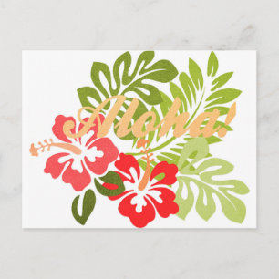Aloha Hibiskus Postkarte