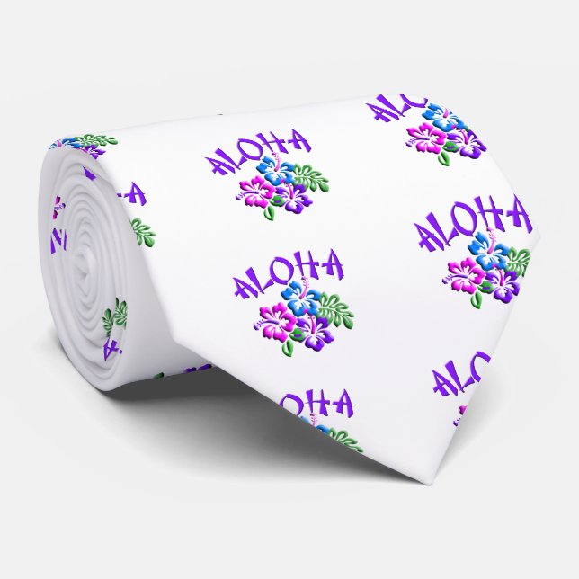 Aloha Hibiskus T - Shirt Logo Krawatte (Gerollt)