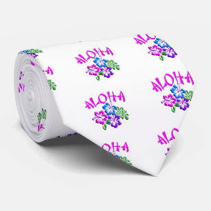 Aloha Hibiskus T - Shirt Logo Krawatte