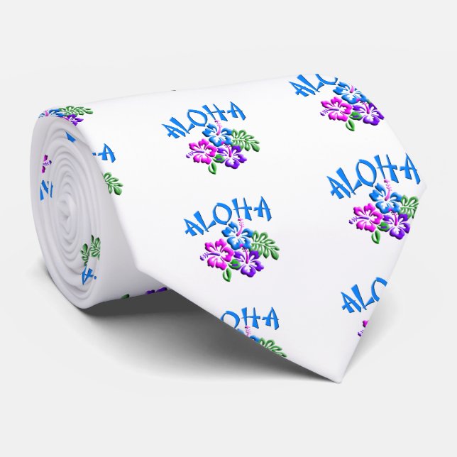 Aloha Hibiskus T - Shirt Logo Krawatte (Gerollt)