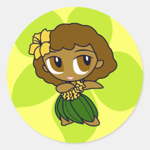 "Aloha Honeys" Aufkleber in gelb