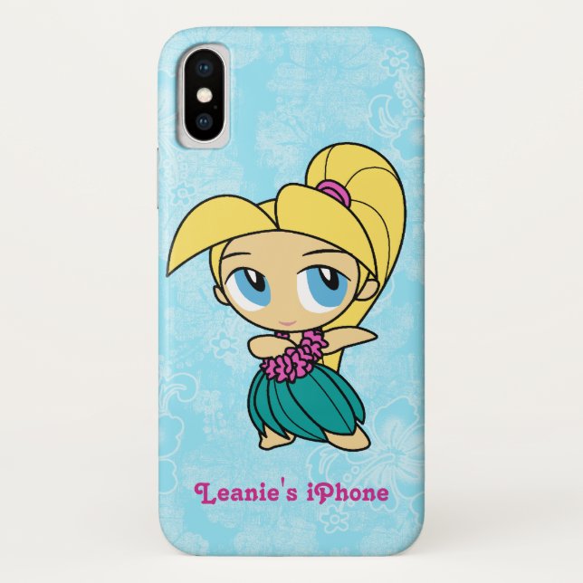 Aloha Honeys Blond Hula Girl Hawaiian Hibiskus Case-Mate iPhone Hülle (Rückseite)