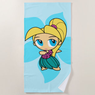 Aloha Honeys Blond Hula Girl Hawaiian Hibiskus Strandtuch