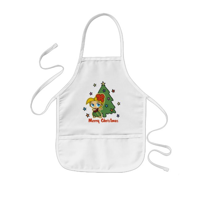 Aloha Honeys Christmas Blond Hula Girl Kinderschürze (Vorne)