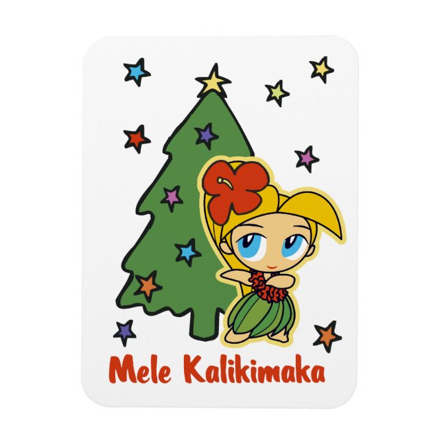 Aloha Honeys Christmas Blond Hula Girl Magnet (Vertikal)