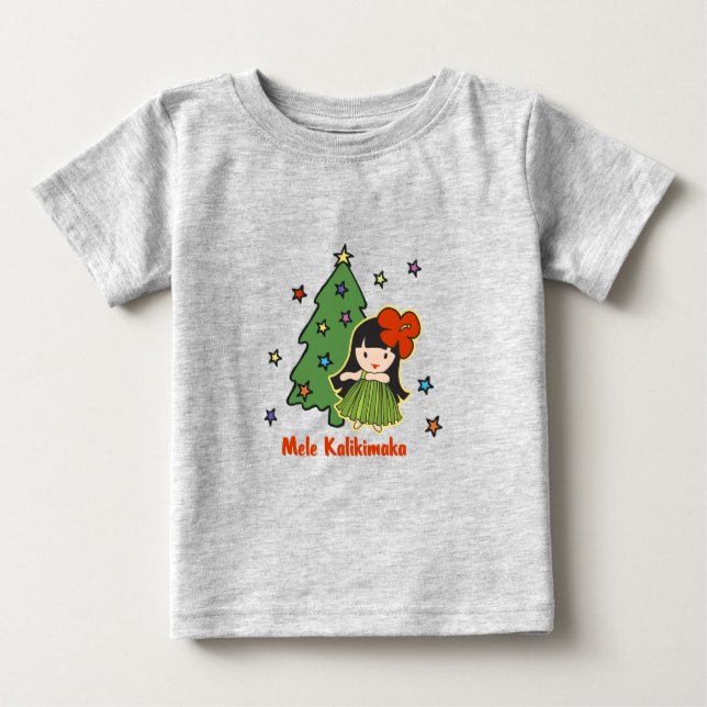 Aloha Honeys Christmas Hawaiian Hula Girl Baby T-shirt (Vorderseite)