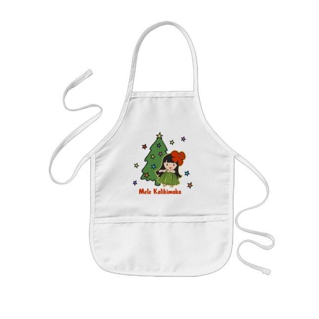 Aloha Honeys Christmas Hawaiian Hula Girl Kinderschürze (Vorne)