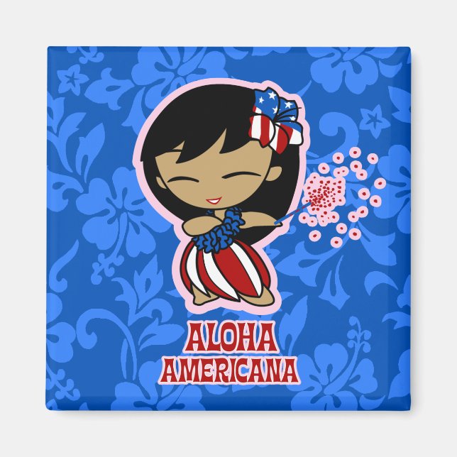Aloha Honeys Firecracker Hula Girl Magnete Magnet (Vorne)