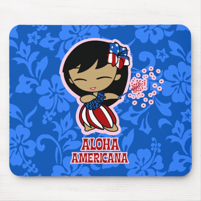 Aloha Honeys Firecracker Hula Girl Mousepads (Vorne)