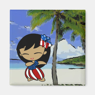 Aloha Honeys Hawaiian Beach Patriotische Magnete Magnet