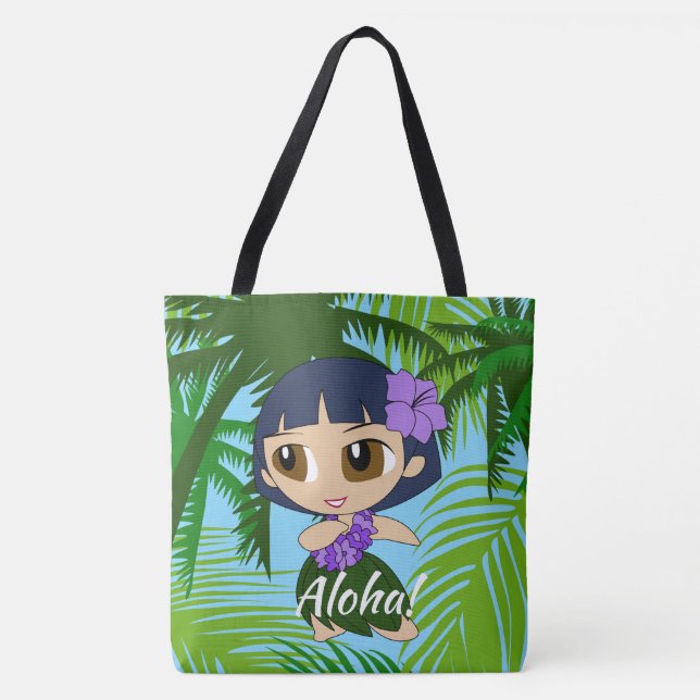 Aloha Honeys Hawaiian Hula Girl Beach sac (Devant)