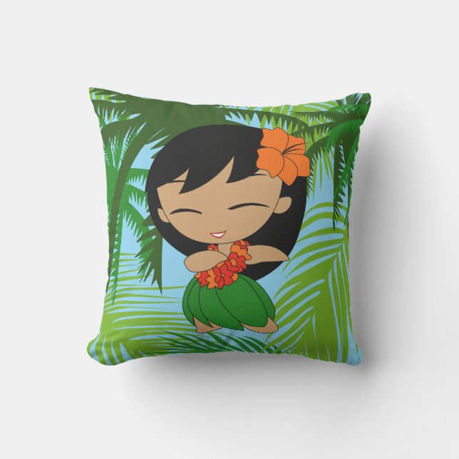 Aloha Honeys Hawaiian Hula Girl Kissen (Vorderseite)