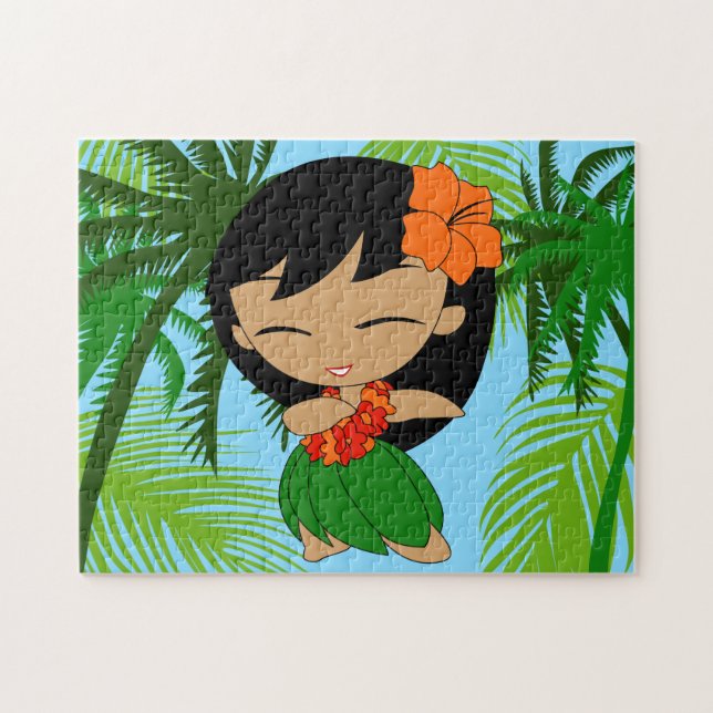 Aloha Honeys Hawaiian Hula Girl mit Orange (Horizontal)