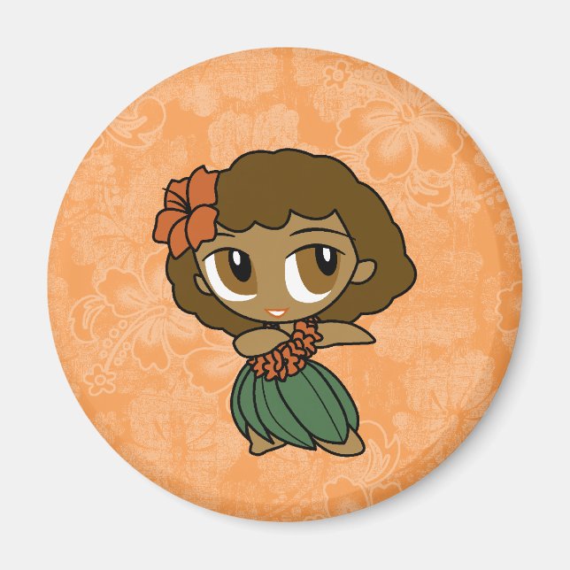 Aloha Honeys Hula Girl Hibiscus Magnets (Devant)