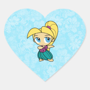 Aloha Honeys Hula Girl Hibiskus Stickers