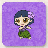 Aloha Honeys Hula Girl Hibiskus Untersetzer