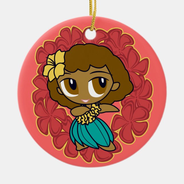 Aloha Honeys Hula Girl Ornaments Keramikornament (Vorne)