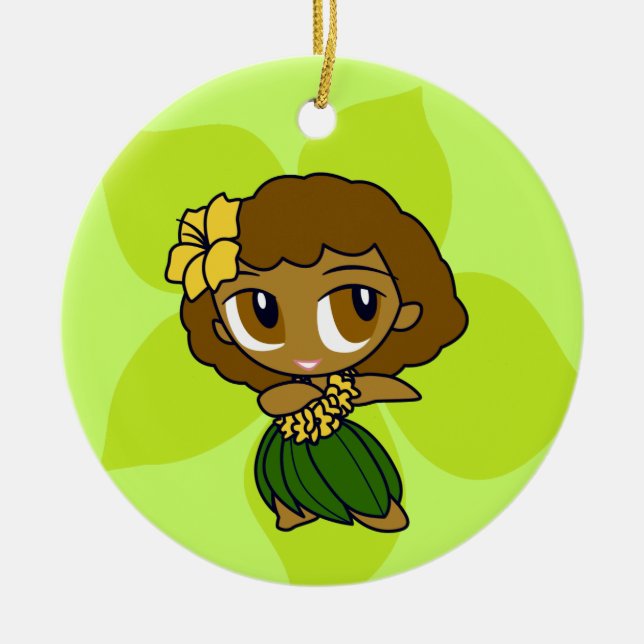 Aloha Honeys Hula Girl Ornaments Keramikornament (Vorne)