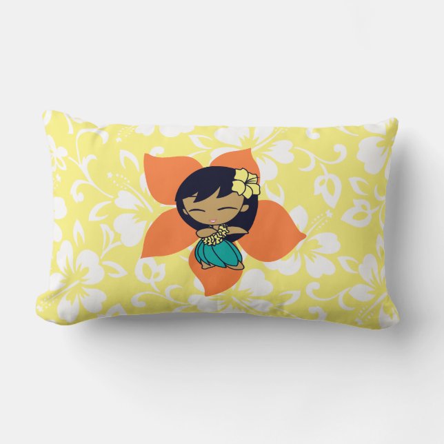 Aloha Honeys Hula Girl Reversible Lumbar Pillows Lendenkissen (Vorderseite)