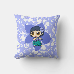 Aloha Honeys Hula Girl Reversible Square Pillows Kissen
