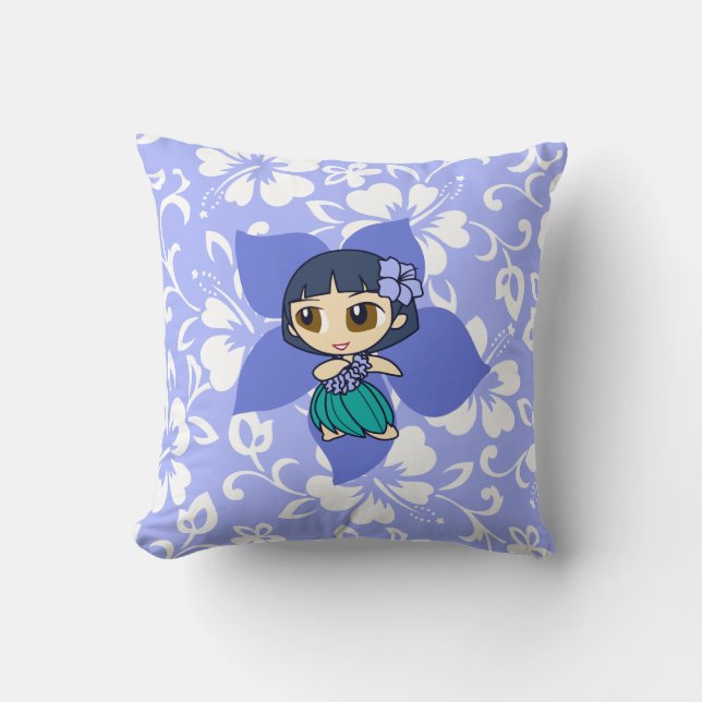 Aloha Honeys Hula Girl Reversible Square Pillows Kissen (Vorderseite)