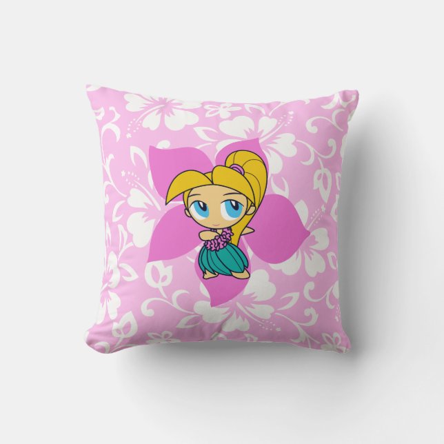 Aloha Honeys Hula Girl Reversible Square Pillows Kissen (Vorderseite)