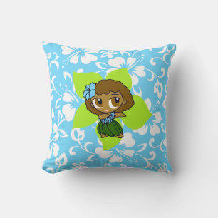 Aloha Honeys Hula Girl Reversible Square Pillows Kissen