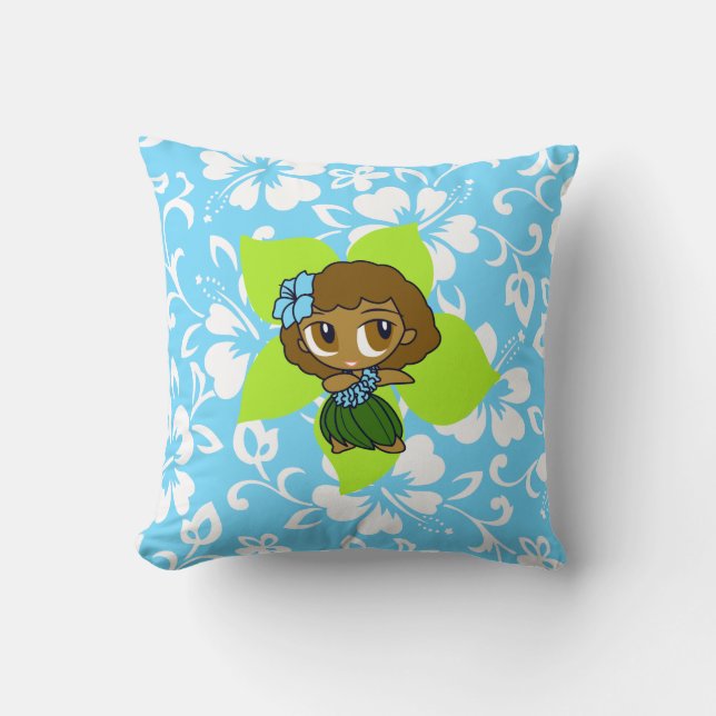 Aloha Honeys Hula Girl Reversible Square Pillows Kissen (Vorderseite)