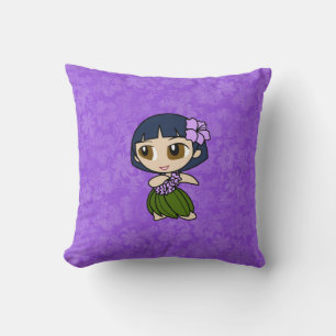 Aloha Honeys Hula Girl Reversible Square Pillows Kissen
