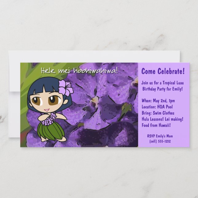Aloha Honeys Luau Invitation (Devant)