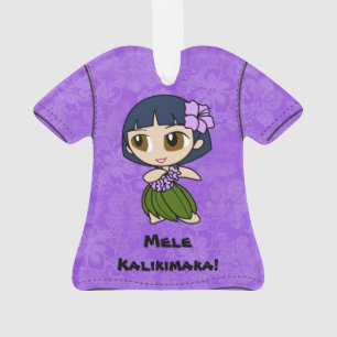 Aloha Honeys Mele Kalikimaka Hawaiian Aloha-Shirt Ornament