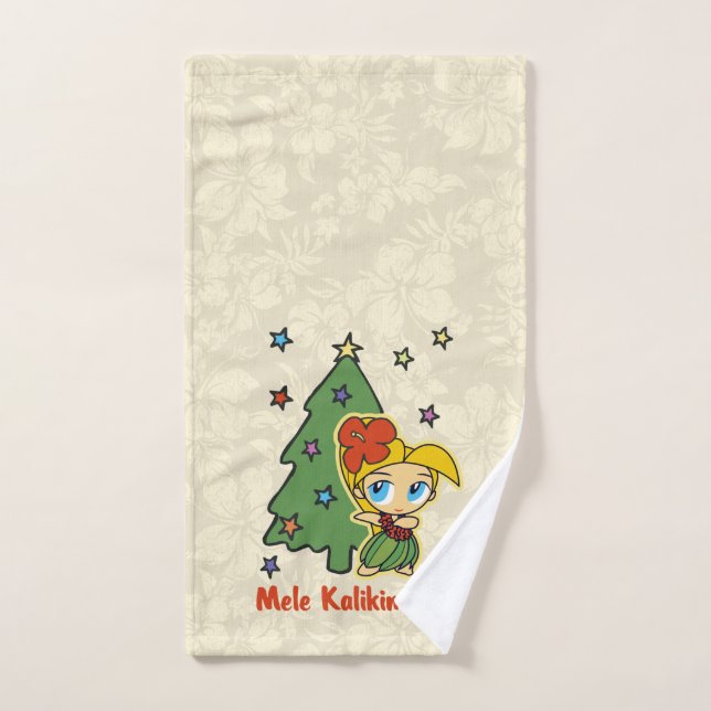 Aloha Honeys Noël Blond Hula Girl Hibiscus (Serviette à main)
