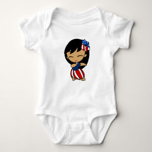 Aloha Honeys T-shirts Patriotique Hula Girl