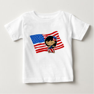 Aloha Honeys USA Drapeau Hula Girl T-shirts