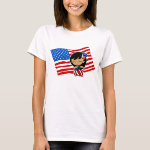 Aloha Honeys USA Drapeau Hula Girl T-shirts