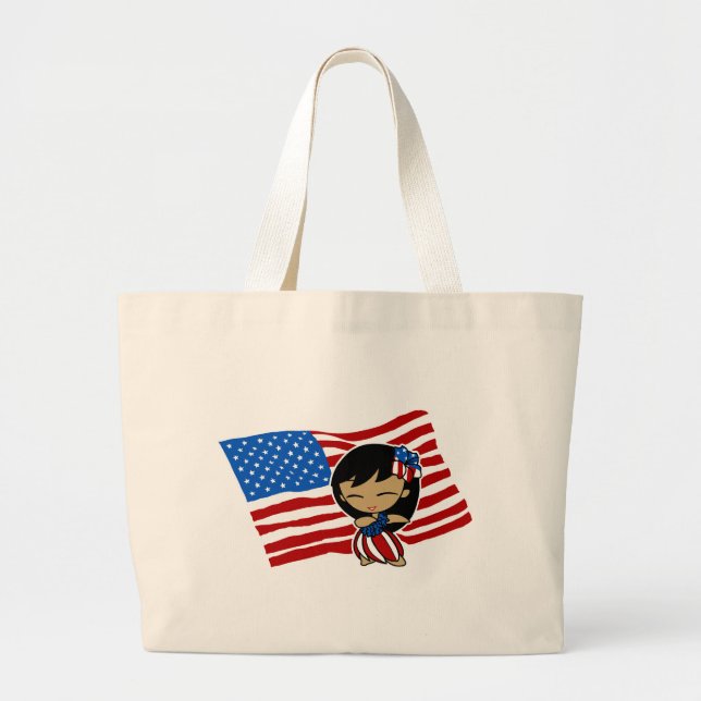 Aloha Honeys USA Flag Hula Girl Bags & Tasche (Vorne)