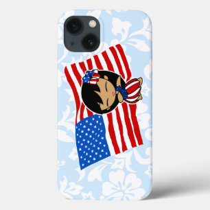 Aloha Honeys USA Flag Hula Girl iPad Air Hüllen