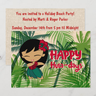 Aloha Honeys Weihnachts-Feiertags-Hula-Mädchen Pal Einladung
