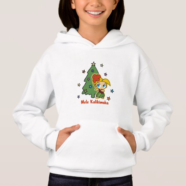 Aloha Honig-Weihnachtenblondes Hula Mädchen Hoodie (Vorderseite)