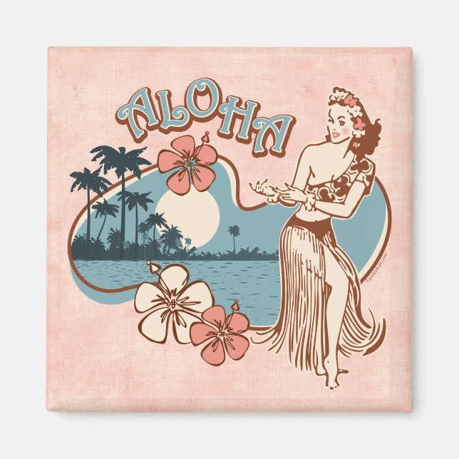 Aloha Hula Girl Magnet (Vorne)