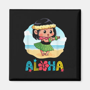 Aloha Hula Hawaiian Niedlich Girl Dancer Summer Be Magnet