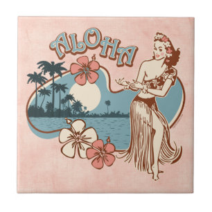 Aloha Hula Mädchen-Fliese Fliese