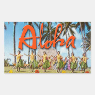Aloha Hula Rechteckiger Aufkleber