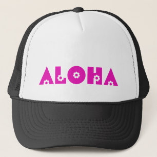 Aloha in rosa Blume Truckerkappe