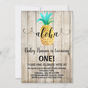 Aloha, invitation de fête d'anniversaire hawaïen, 