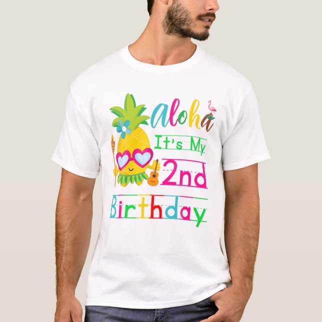 Aloha It's My 2. Birthday Hawaii Second Girls Lua T-Shirt (Vorderseite)
