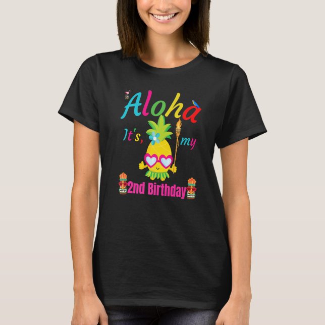 Aloha It's My 2. Birthday Hawaii Second Girls Lua T-Shirt (Vorderseite)