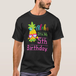 Aloha It's My 5th Birthday Hawaii Girls Sonnenbril T-Shirt