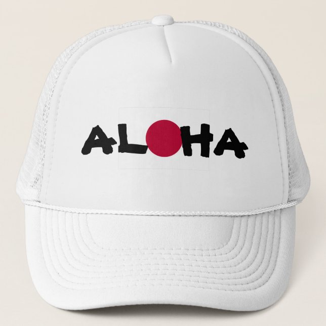 Aloha japanische aufgehende Sonne-Flagge Hawaiis Truckerkappe (Vorderseite)